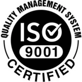 ISO 9001 certified for quality management system logo